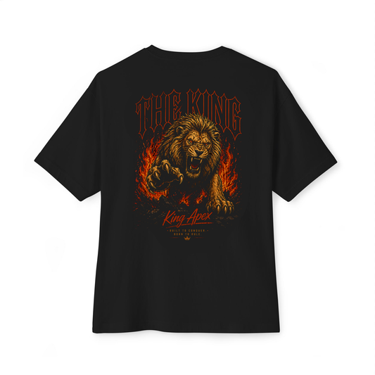 KING Oversized Tee Black with The King fire lion artwork on back