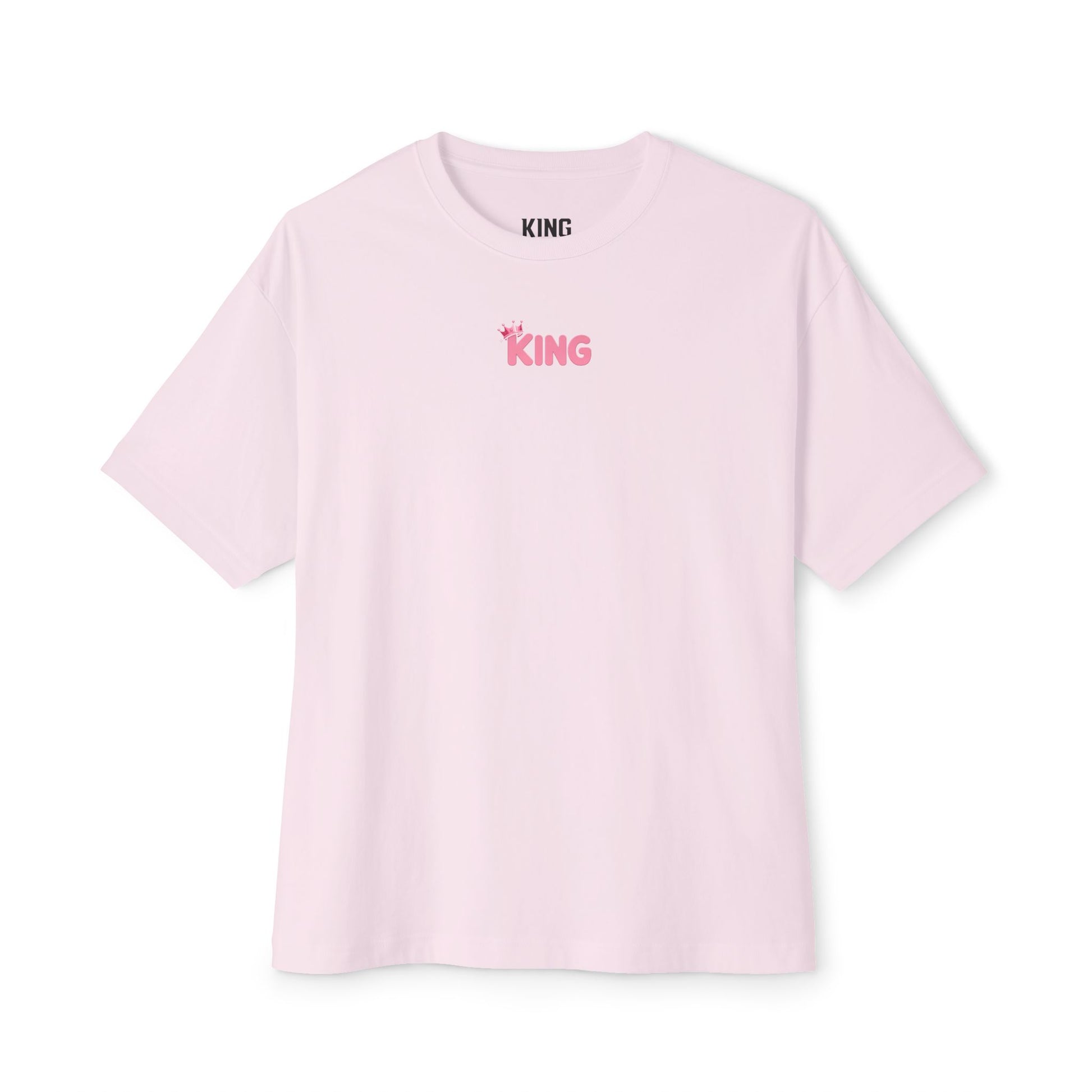 KING Oversized Tee soft pink front with rose KING logo