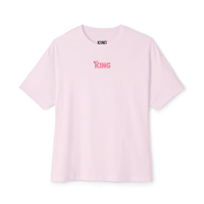 KING Oversized Tee soft pink front with rose KING logo