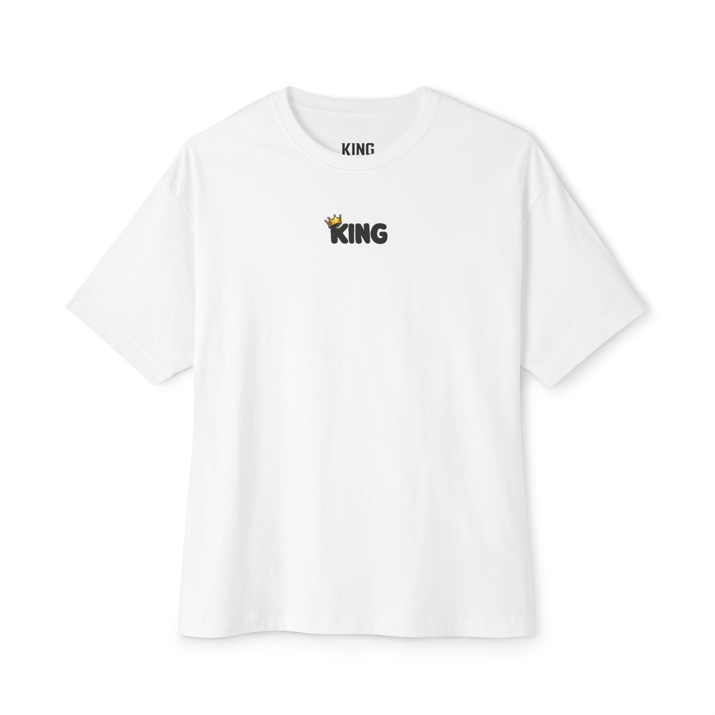 KING Oversized Tee white front with minimal chest logo