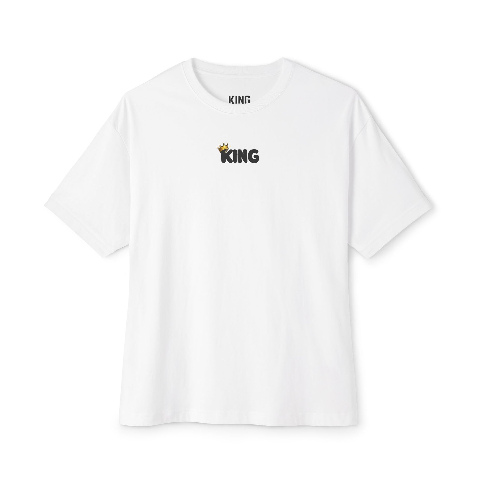 KING Oversized Tee white front with minimal chest logo