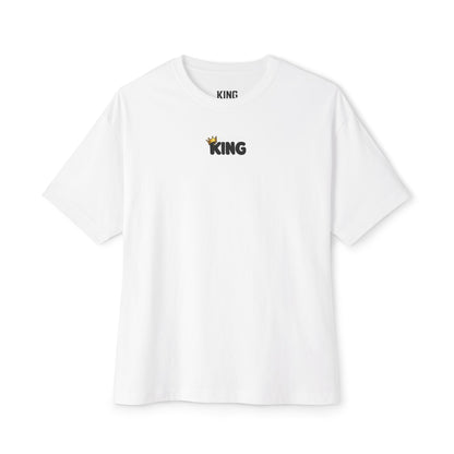 KING Oversized Tee white front with minimal chest logo
