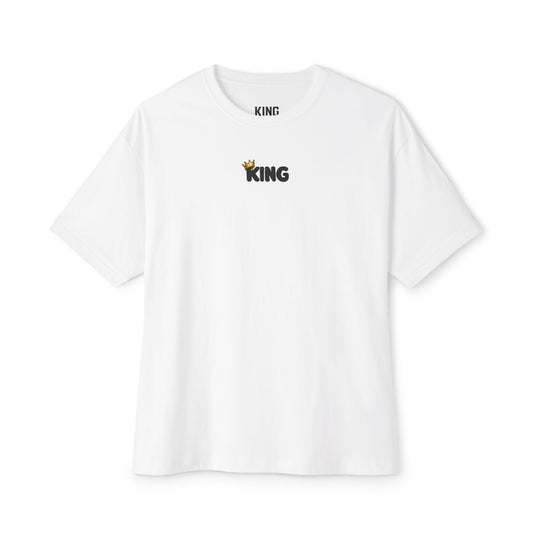 KING Oversized Tee white front with minimal chest logo