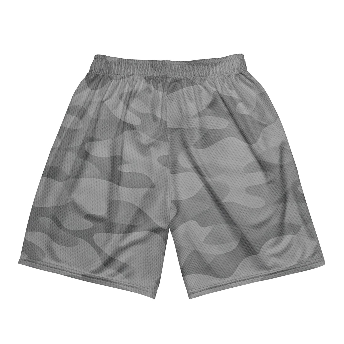 Back view on model — KING Camo Mesh Shorts Shadow Gray Edition