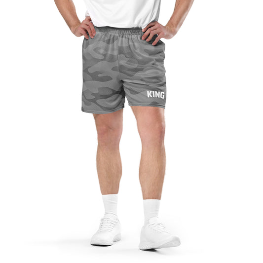 Front view — KING Camo Mesh Shorts Shadow Gray Edition