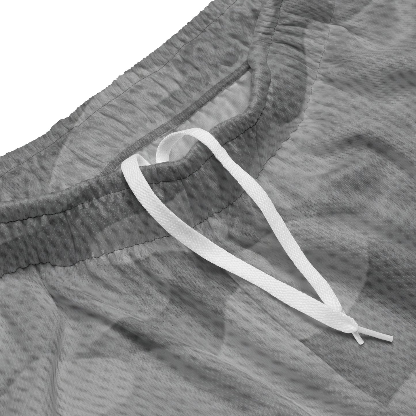 Waistband and white drawcord detail — KING Camo Mesh Shorts