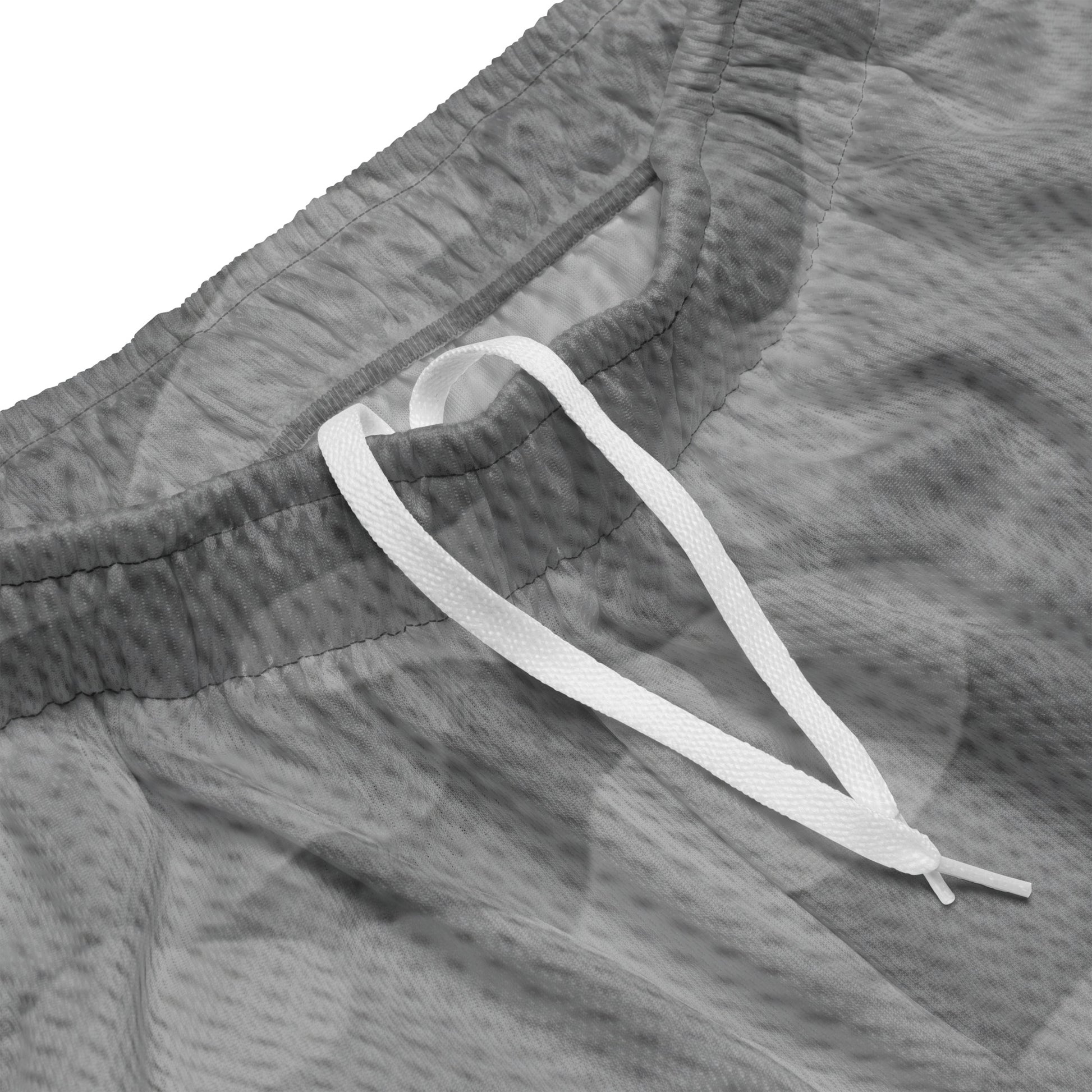 Waistband and white drawcord detail — KING Camo Mesh Shorts