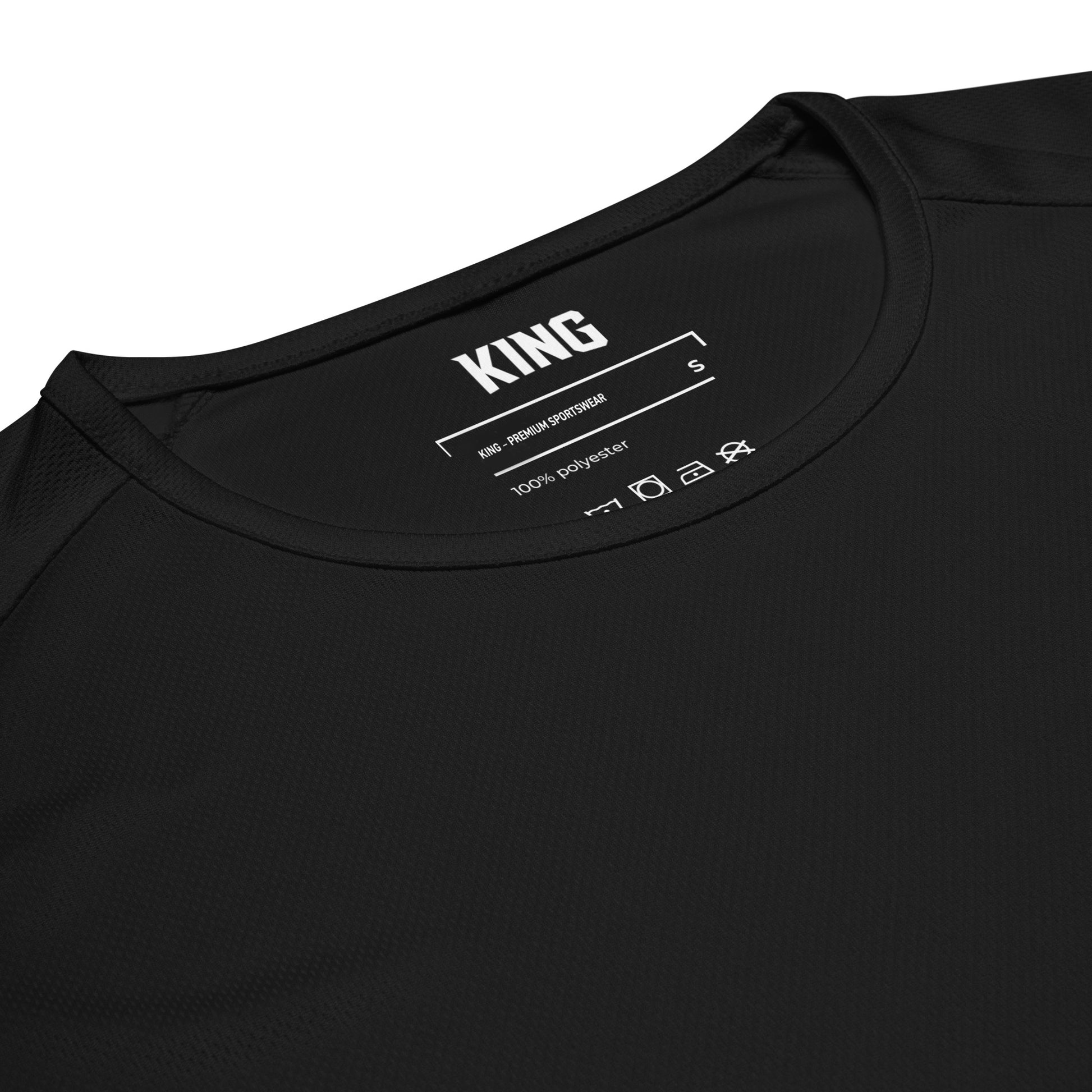 Inside neck label of the KING Sports Jersey – minimal lion edition.