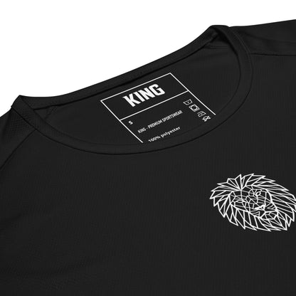 Inside label view of the KING Sports Tee — neck tag and stitching details.