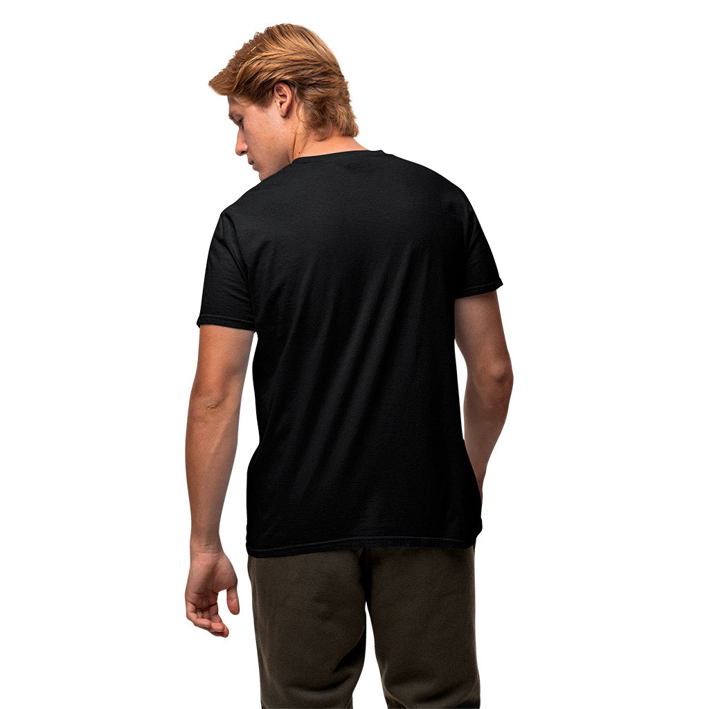 Black KING sports tee with minimal lion emblem – back view
