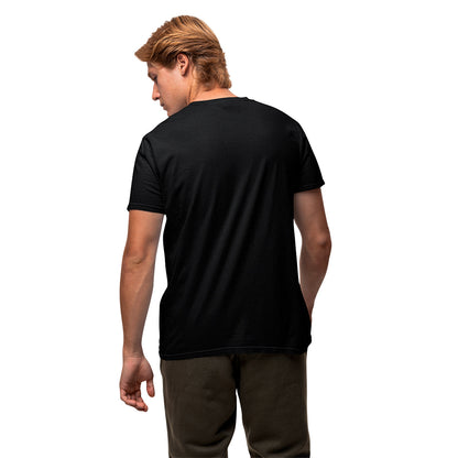 Black KING sports tee with minimal lion emblem – back view