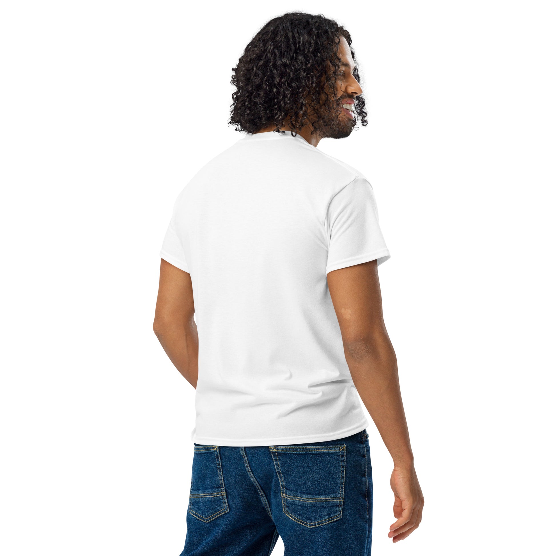 Back view of KING Sports Tee White geometric lion edition – clean minimal design