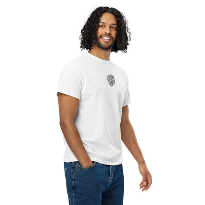 Side view of KING Sports Tee White geometric lion t-shirt – structured athletic fit
