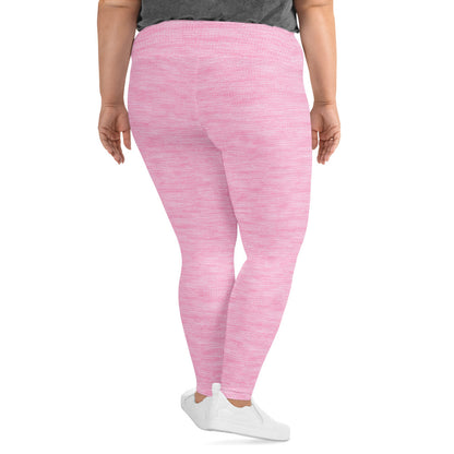 Back view of LIONESS plus size rose heather leggings with high waistband