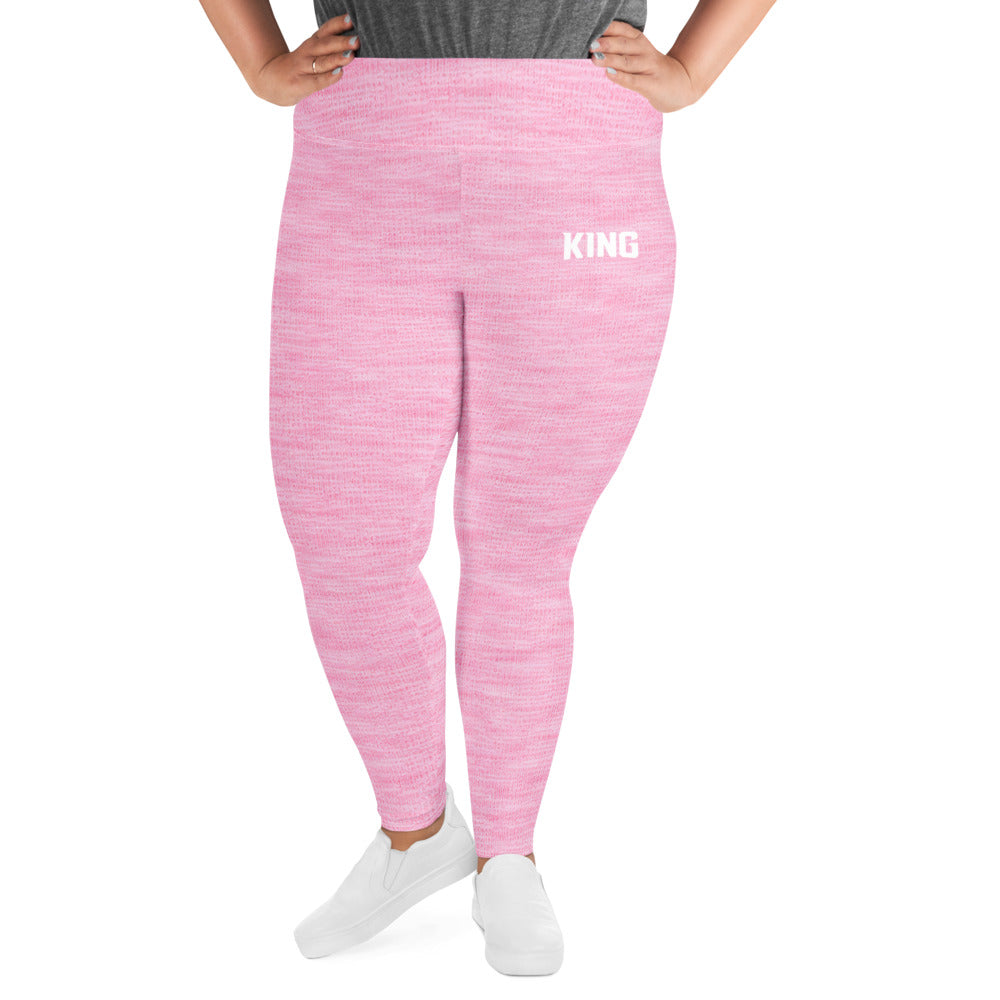 LIONESS plus size high-rise leggings in rose heather with soft stretch fabric