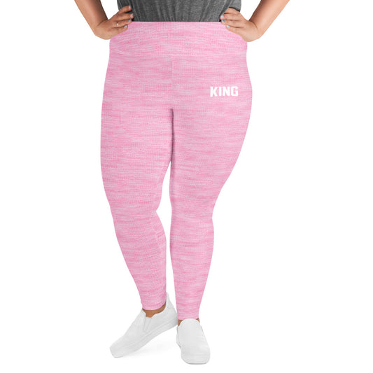 LIONESS plus size high-rise leggings in rose heather with soft stretch fabric